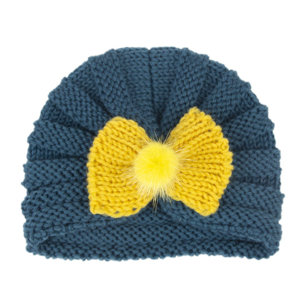 Children's Hat Solid Color Infant Bow Hair Kids' Headwear