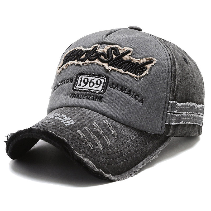 Women's & Men's Washed Old Peaked Outdoor Fishing Days Broken Hats & Caps