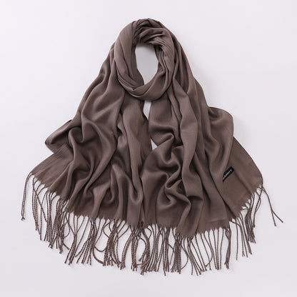 Imitation Cashmere Solid Color Long Warm Scarfs