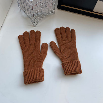 Knitted Five-finger Long Touch Screen Keep Warm Gloves