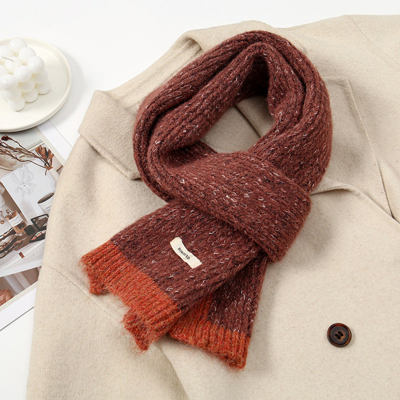 Women's Winter High-grade Versatile Fashion Patchwork Knitting Warm Neck Scarfs