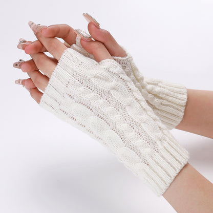 Women's & Men's Open Finger Arm Sleeve Knitted Warm Gloves