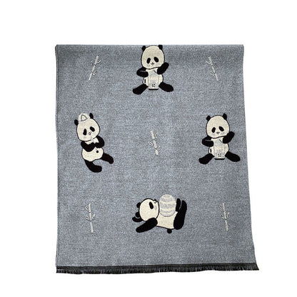 Panda Series Couple Cartoon Cute Narrow Long Female Winter Scarfs