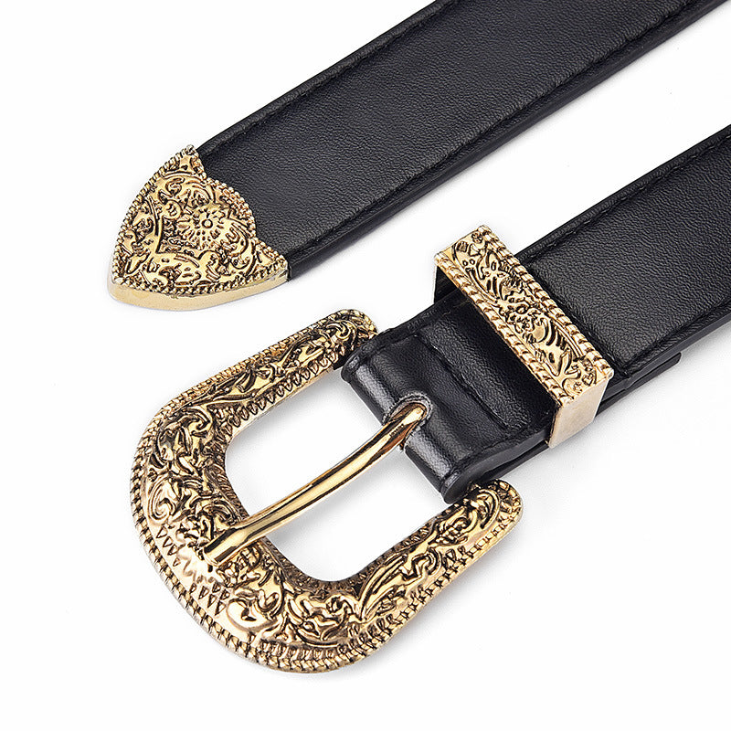 Women's Fashion Pin Buckle Three-piece Retro High Belts