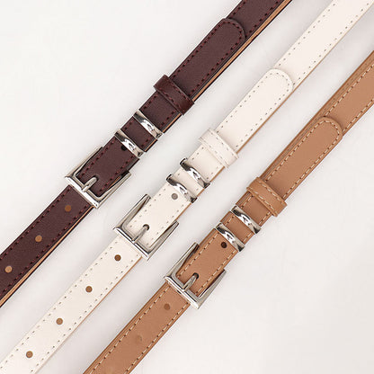 Women's High-grade Square Buckle Imitation Leather Simple Belts