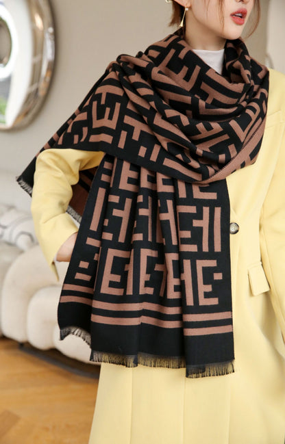 Geometric Pattern Artificial Cashmere Fashion Retro Scarfs