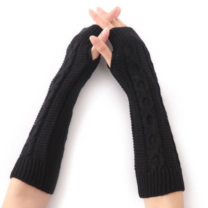 Women's & Men's Pattern Fingerless Half Finger Wool Wristband Oversleeve Gloves