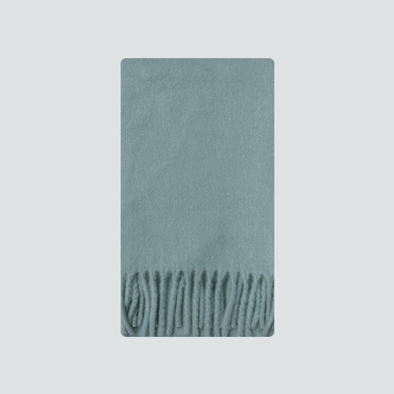 Women's Plain Mint Green Solid Color With Scarfs