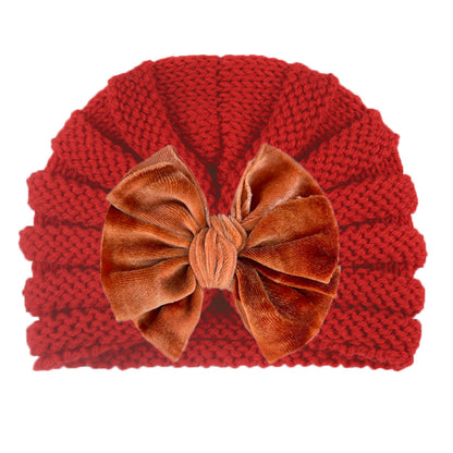 Children's Knitted Hat Cute Bowknot Wool Kids' Headwear