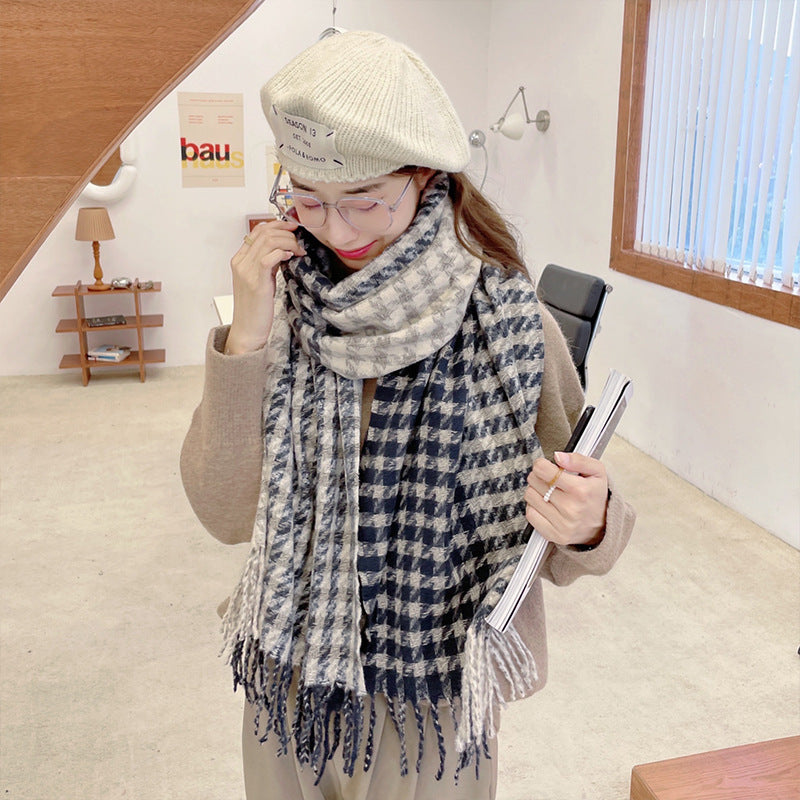 Korean Style Female Tassel Casual Winter Scarfs