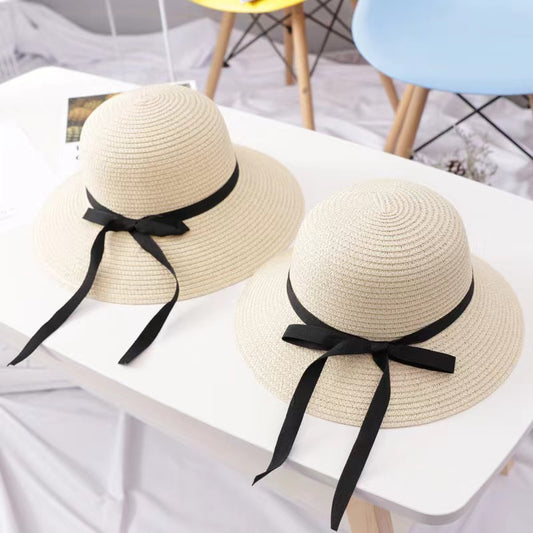 Women's Summer Hat Bow Sun Outdoor Big Brim Straw Hats & Caps