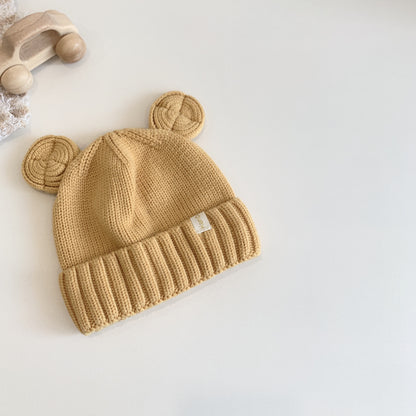 Knitted Woolen Boy Bear Super Cute Kids' Headwear