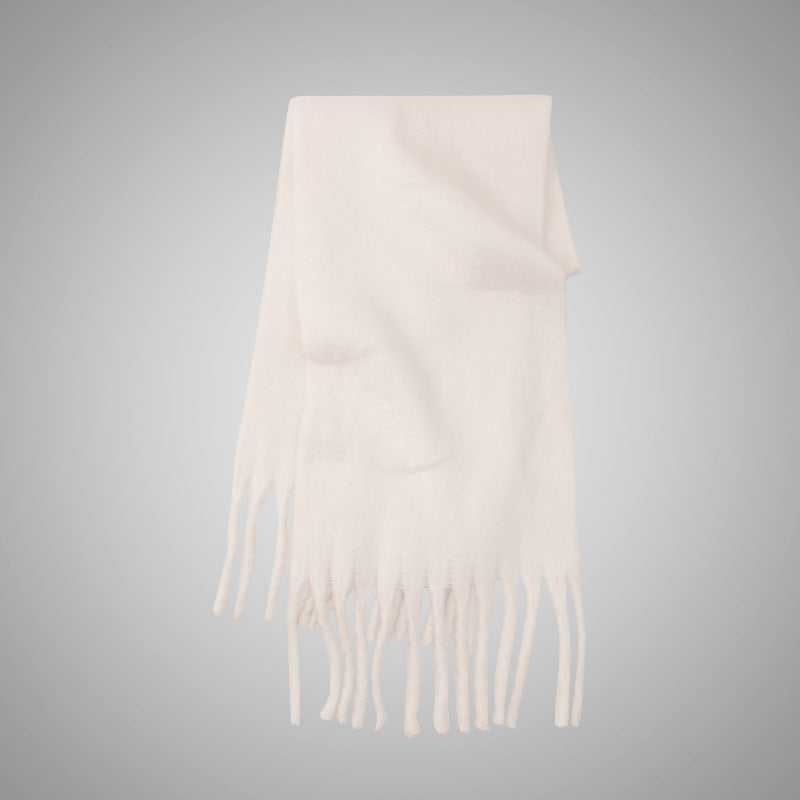 Solid Color Mohair Heavy Idle Style Scarfs