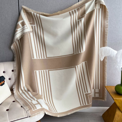 Women's Thickened Square Air Conditioning Shawl Tassel Scarfs