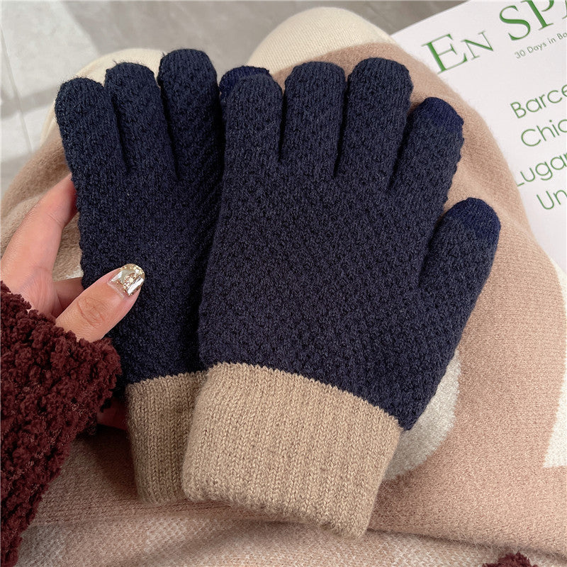 Women's Korean Minority Simple Solid Color Sweet Girly Gloves