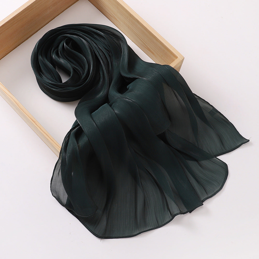 Breathable Cool Island Satin Smooth Crepe Malaysia Scarfs