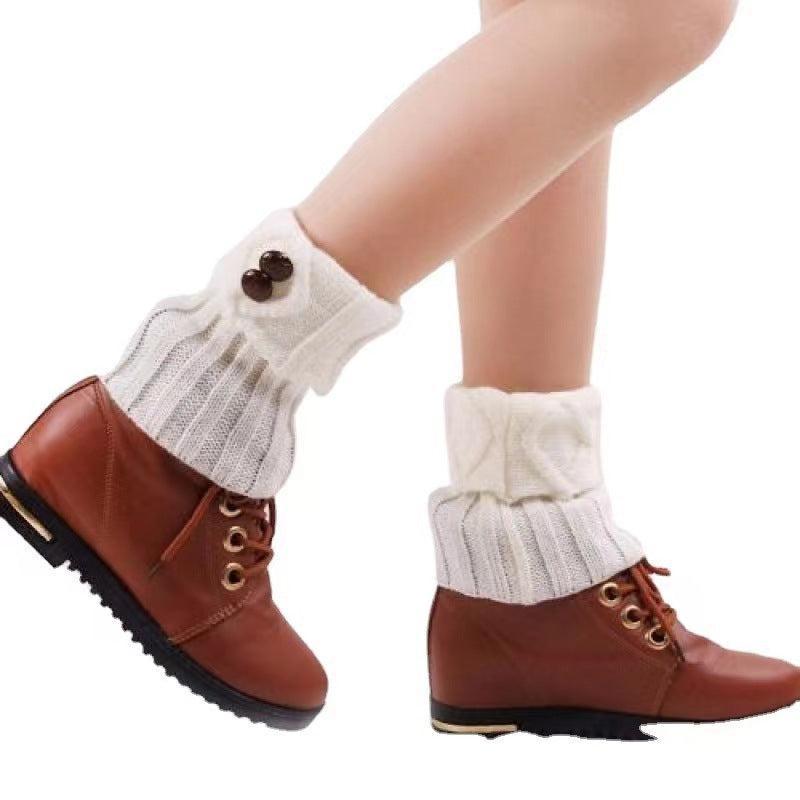 Women's Sock Leg Warmer Short Knitted Warm Shoe Cover Wool Gloves