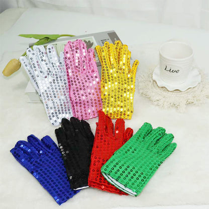 Children's Sequined Dance Show Kindergarten Jackson Adult Gloves