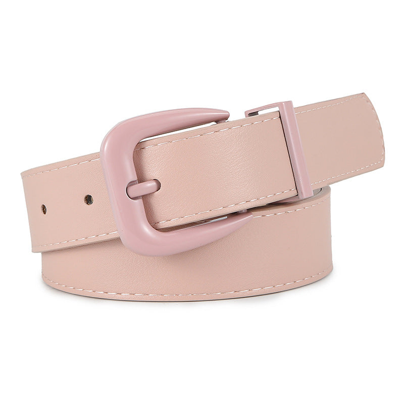 Women's Candy Color Leather High-grade Versatile Decorative Belts