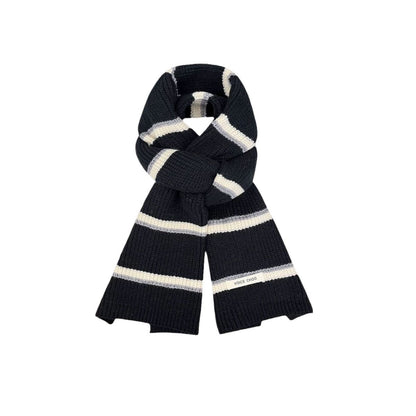 Style Contrast Color Striped Wool Female Scarfs