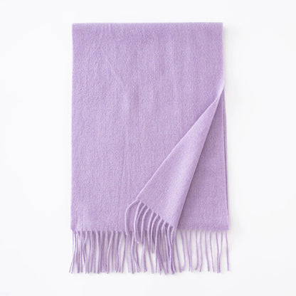 Women's Wool Solid Color Thickened Warm Shawl Scarfs