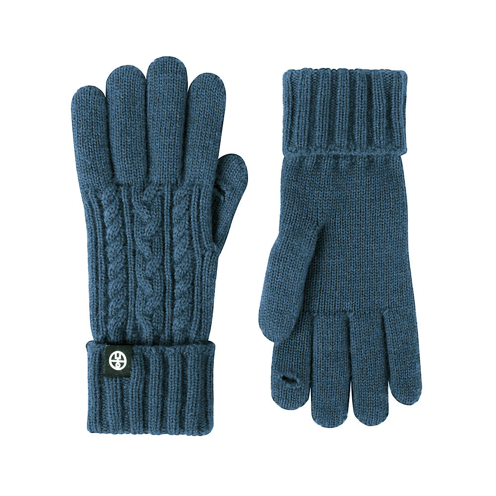 Riding Wool Blended Thicken Lengthen Touch Gloves