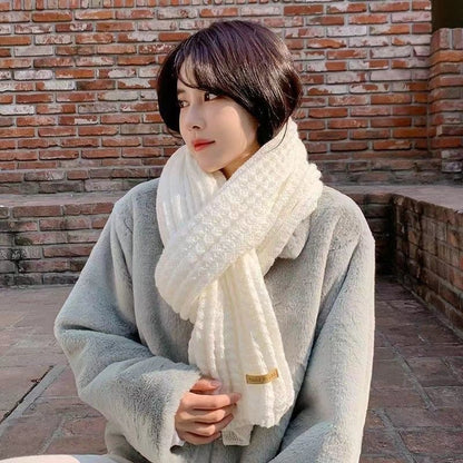 Style Wool Knitted Female Winter Korean Cute Wild Scarfs