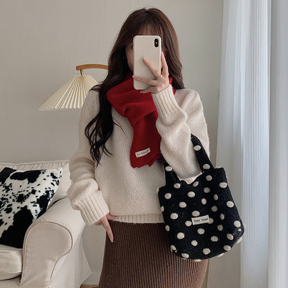 Women's & Men's Thick Solid Color Short Small Winter Scarfs