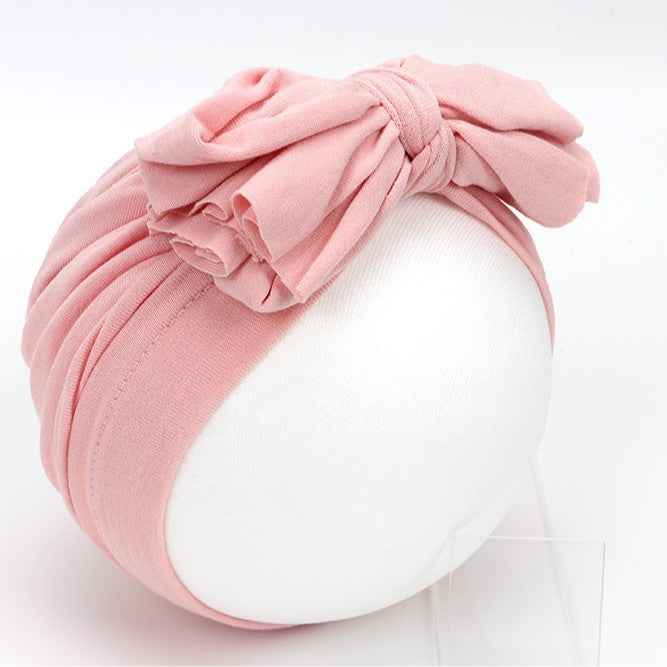 Children's Color Knotted Bow Hat Born Cotton Kids' Headwear