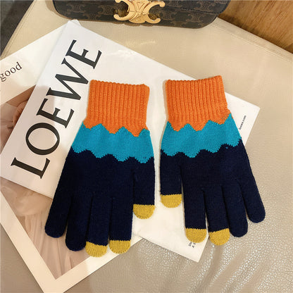 Women's Korean Minority Simple Solid Color Sweet Girly Gloves