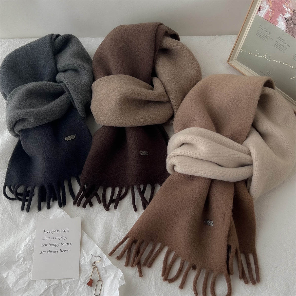 Women's Color Gradient Winter High-grade Cashmere Blended Scarfs