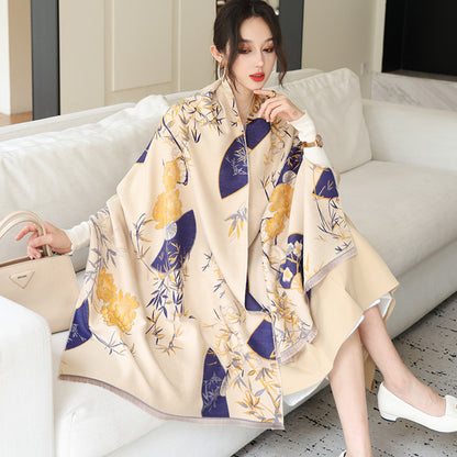 Women's Outer Wear High-grade Shawl Blanket Office Scarfs