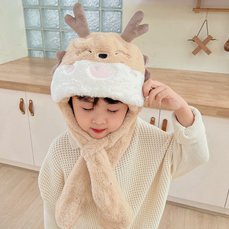 Children's Ears Moving Plush Bonnet One-piece Will Kids' Headwear