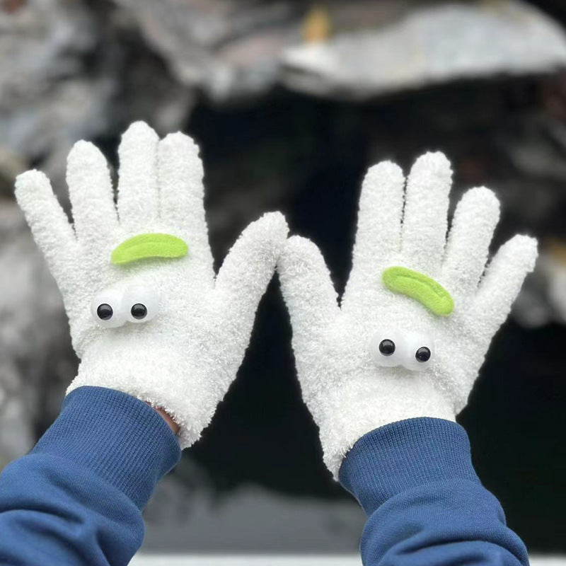 Funny Five Finger Candy Color Coral Gloves