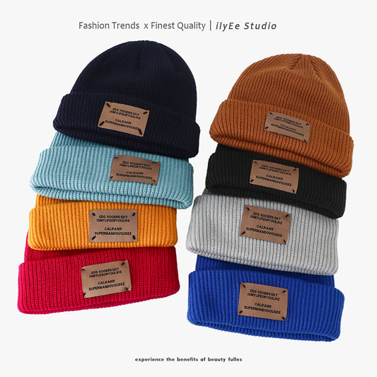 Trendy Vintage Patch Couple Woolen Female Winter Series Hats & Caps