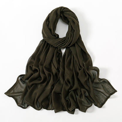 Malay Indonesian Rayon Monochrome Wide-brimmed Thin Scarfs