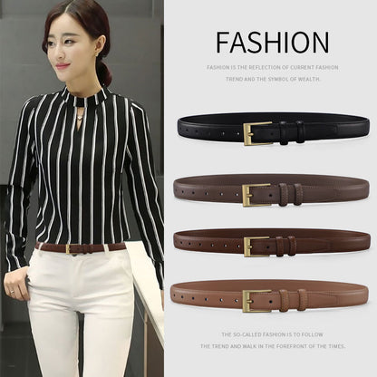 Women's Retro Pin Buckle Pure Cowhide Simple Belts