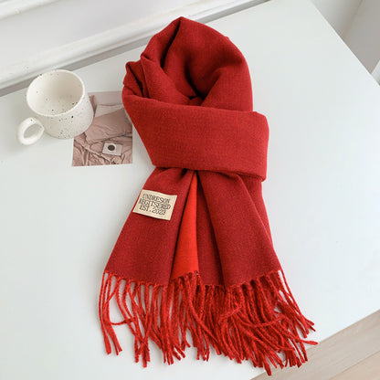 Women's Korean Style Double-sided Long Warm Fashionable Scarfs