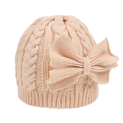 Children's Sweet Bowknot Hat Winter Warm Kids' Headwear