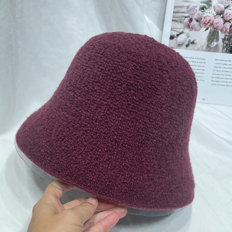 Women's Simple Plush Fisherman Hat Plain Casual Hats & Caps