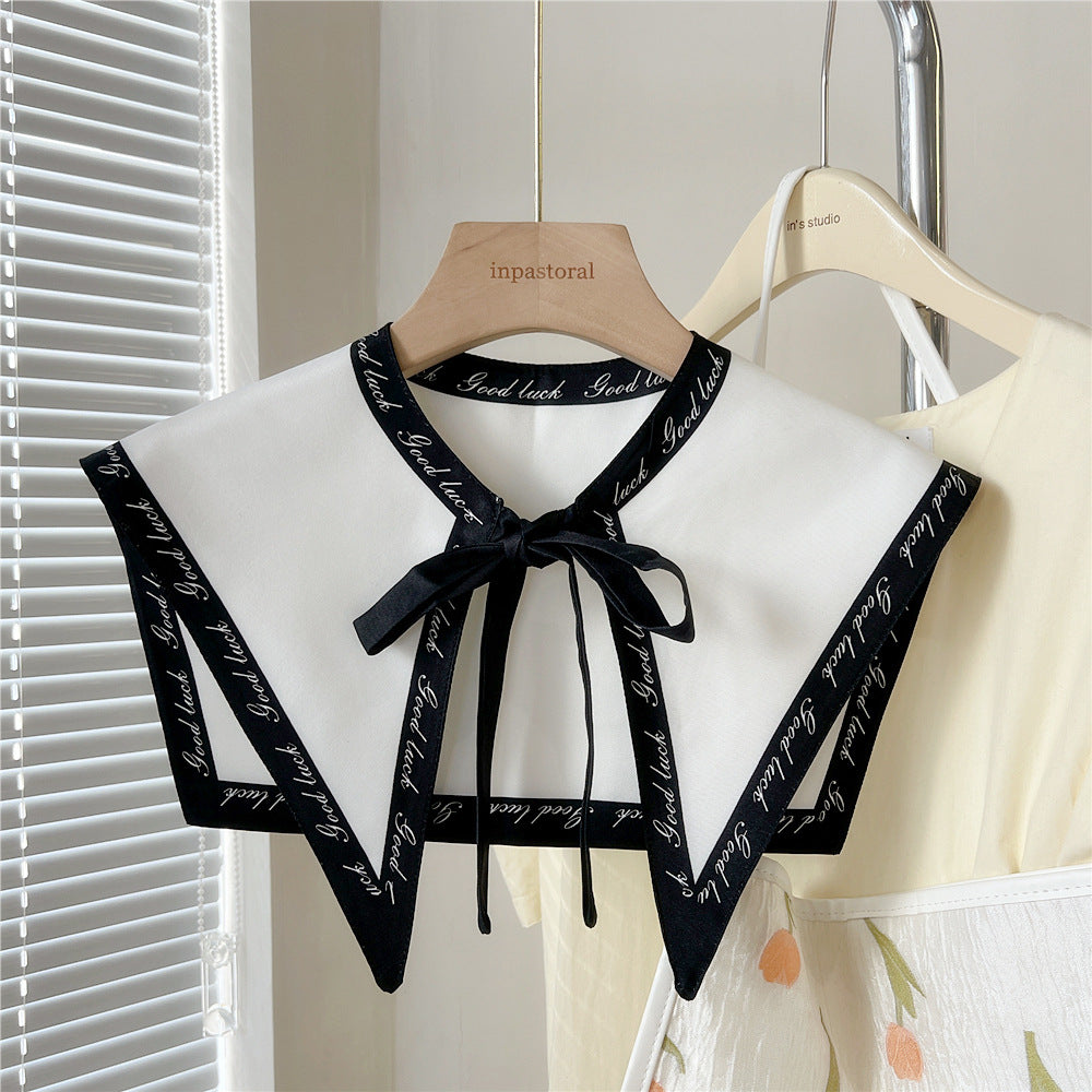 Women's Duplex Printing Shoulder Pad Fake Collar Scarfs