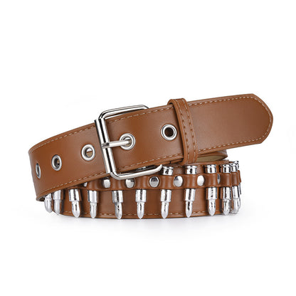 Women's & Men's Fashion Bullet Inlaid Personality Punk Decoration Belts