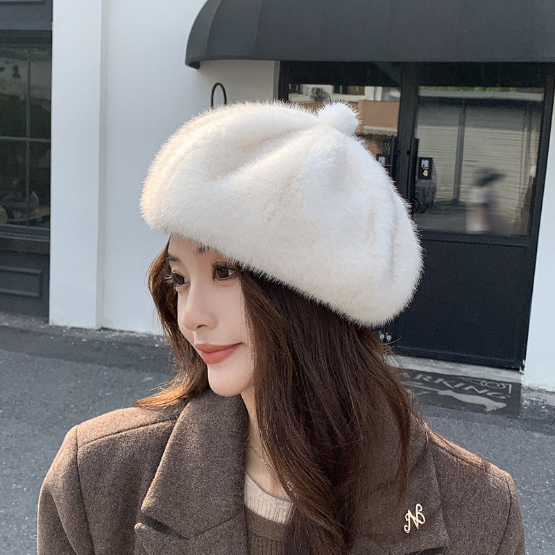 Women's Warm Veet Beret Korean Artistic Vintage Hats & Caps