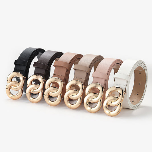 Women's Circle Personality Snap Button Fashion Decorative Belts