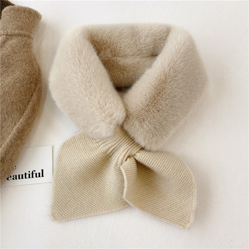 Stitching Furry Imitate Rex Rabbit Fur Scarfs