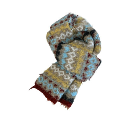 Jacquard Vintage Fair Thick Warm Winter College Style Scarfs