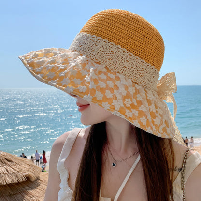 Women's Summer Hat Mesh Floral Bucket Sun Protection Lace Hats & Caps