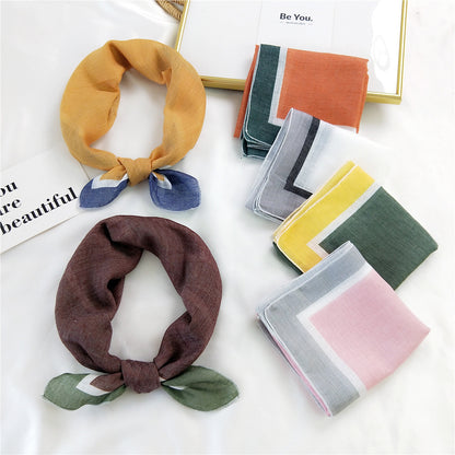 Women's Small Square Towel Silk Summer Fresh Korean Scarfs