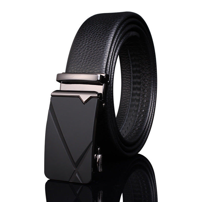 Men's First Layer Cow Leather Automatic Buckle Casual Belts