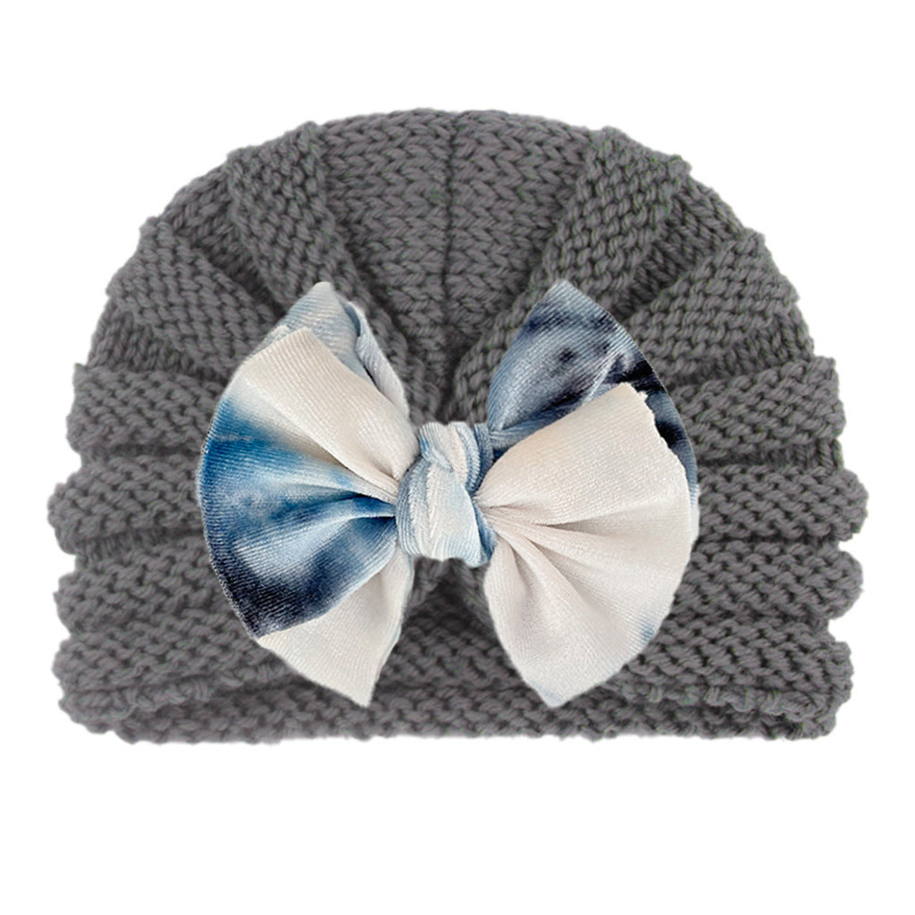 Children's Knitted Hat Cute Bowknot Wool Kids' Headwear